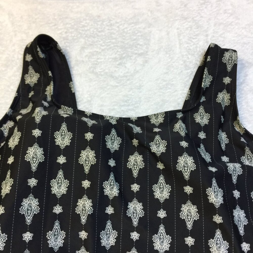Land's End One Piece Bathing Suit Swimsuit 26W Womens Plus Black White Wireless - Picture 7 of 15